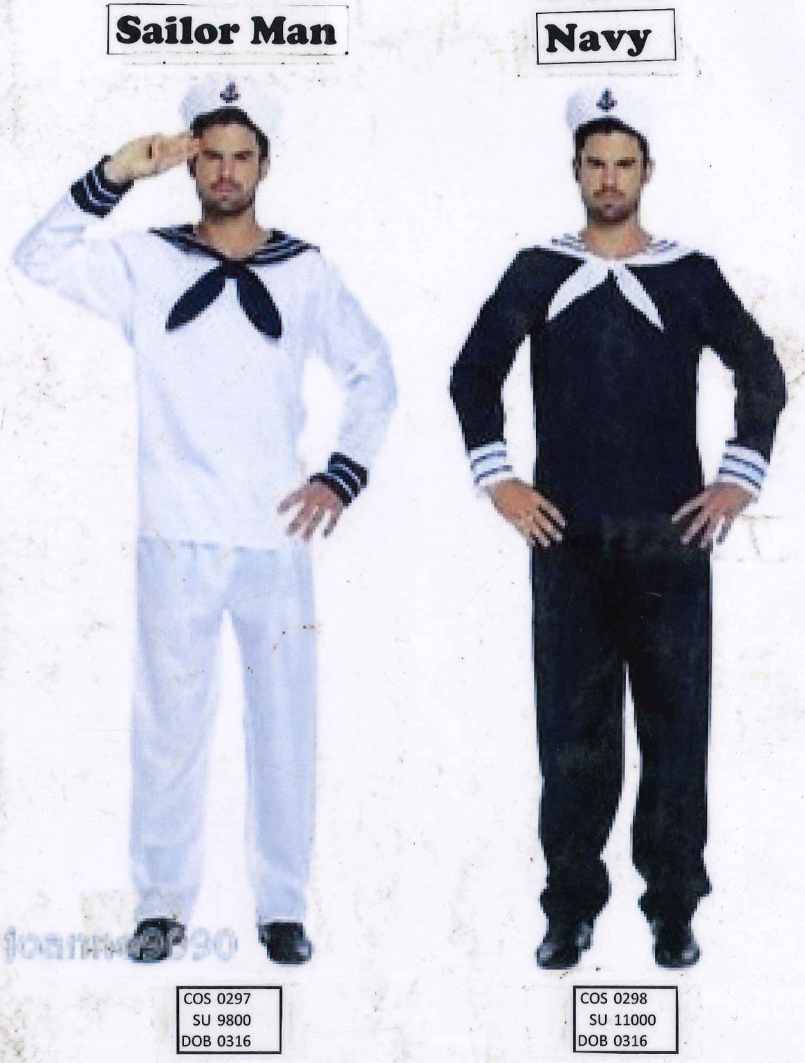 Sailor Man White / Navy -Adult Male – Smart Uniform Malaysia