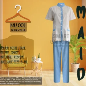 MU 001- MAID UNIFORM BEIGE/BLUE