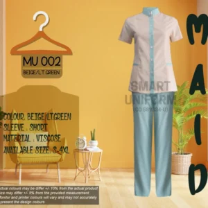 MU 002- MAID UNIFORM BEIGE/GREEN