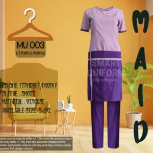 MU 003- MAID UNIFORM PURPLE WITH APRON