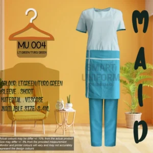 MU 004- MAID UNIFORM GREEN WITH APRON