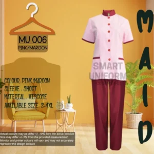 MU 006- MAID UNIFORM PINK/MAROON