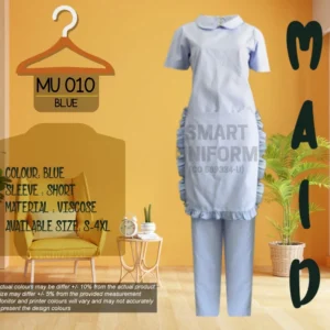 MU 010- MAID UNIFORM BLUE WITH APRON