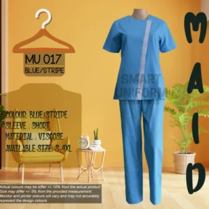 MU 017- MAID UNIFORM BLUE STRIPE