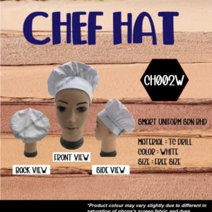 SU- CH002W - READY STOCK CHEF HAT MUSHROOM - WHITE