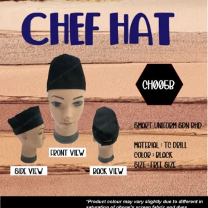SU- CH005B - READY STOCK CHEF HAT SONGKOK - BLACK