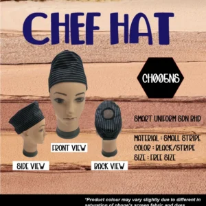 SU- CH005NS - READY STOCK CHEF HAT SONGKOK WITH NET - SMALL STRIPE