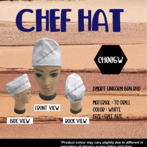 SU- CH005W - READY STOCK CHEF HAT SONGKOK - WHITE
