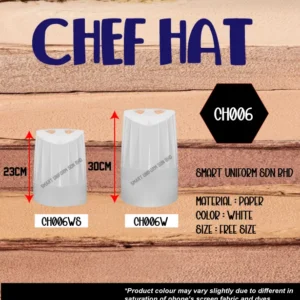 SU- CH006 - READY STOCK CHEF HAT PAPER - WHITE