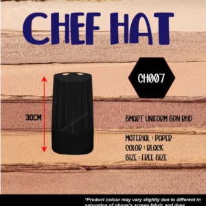 SU- CH007 - READY STOCK CHEF HAT PAPER - BLACK