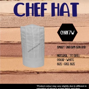 SU- CH017W - READY STOCK CHEF HAT TALL - WHITE