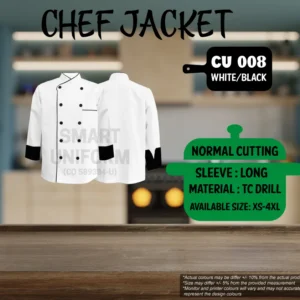 READY STOCK LONG SLEEVE CHEF JACKET NORMAL CUTTING (CU 008)