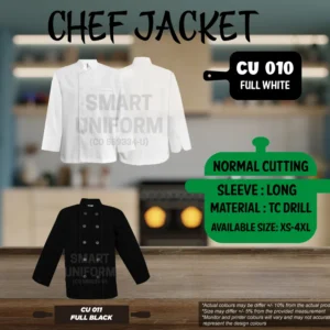 READY STOCK LONG SLEEVE CHEF JACKET NORMAL CUTTING (CU 010, CU 011)