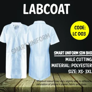 LC 003-READY STOCK SHORT SLEEVE LABCOAT - MALE