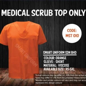 MST 010- READY STOCK MEDICAL SCRUB TOP ONLY - ORANGE