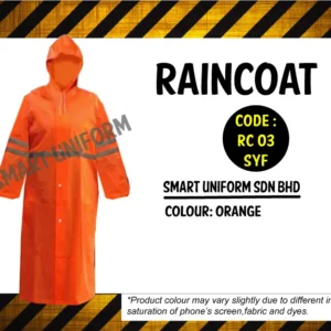 RC03 - READY STOCK RAINCOAT WITH REFLECTOR - ORANGE
