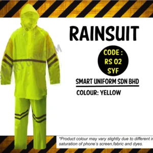 RS02 - READY STOCK RAINSUIT WITH REFLECTOR - NEON YELLOW