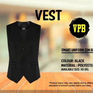 VPB - READY STOCK POLYESTER VEST - BLACK