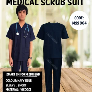 MSS 004 - READY STOCK MEDICAL SCRUB SUIT - NAVY BLUE