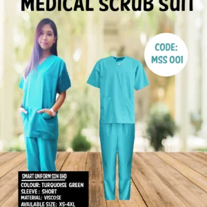 MSS 001 - READY STOCK MEDICAL SCRUB SUIT -TURQUOISE GREEN
